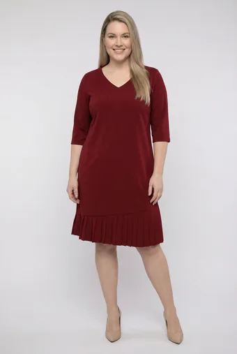Rochie vișinie cu volane