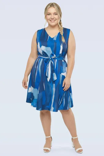 Rochie albastră cu model