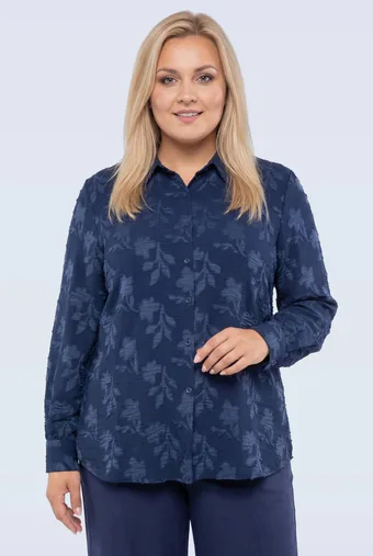 cămașă bleumarin cu frunze