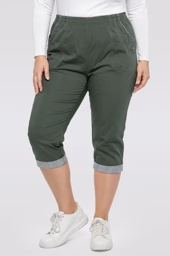 Pantaloni kaki cu manșete în curele
